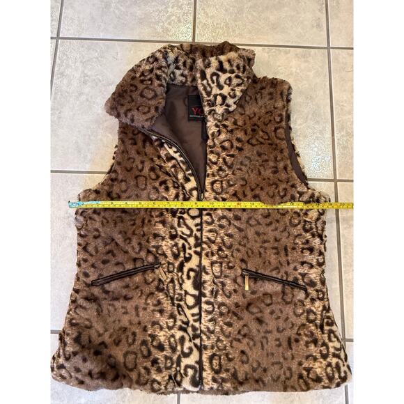 030 Yoki Women's Animal Print Sleeveless Zipper Front Vest Outerwear  Sz L - Picture 6 of 6